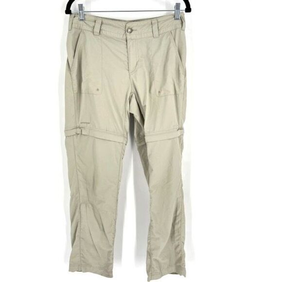Columbia Titanium Womens Mid-Rise Packable Convertible Hiking Pants Beige Size 6 - Picture 1 of 15